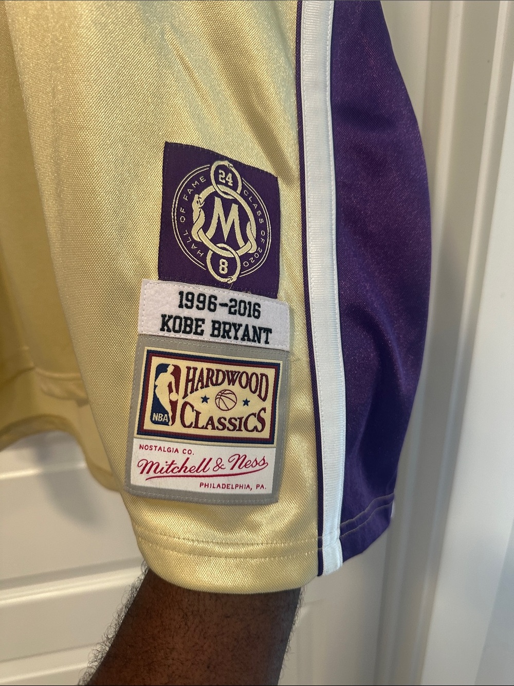 Mitchell & Ness Purple and Gold Kobe Bryant Hardwood Classics Menβs Shorts